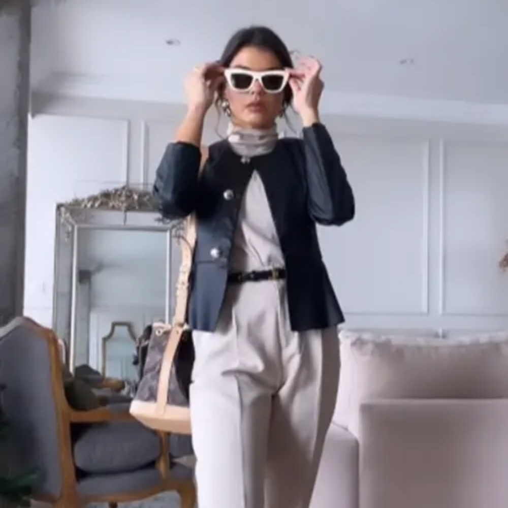 Zara Faux leather peplum jacket